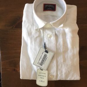 UNTUCKIT White size 3 boys linen shirt